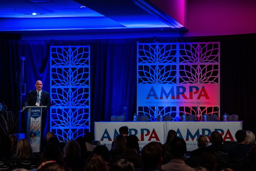 Peter Thomas, Powers' Managing Partner, giving a speech at AMRPA Education Conference & Expo in Austin, Texas.